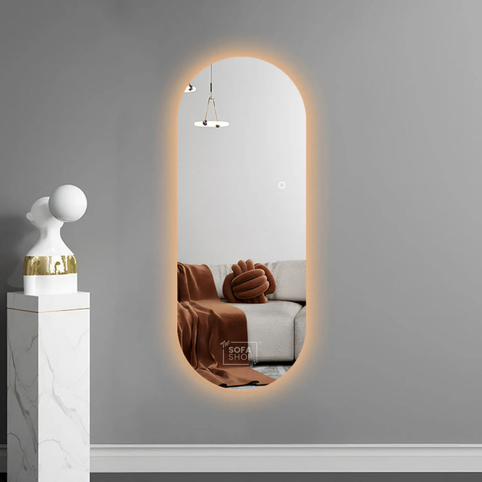 Full-Length Frameless Oval Mirror - 70x180cm