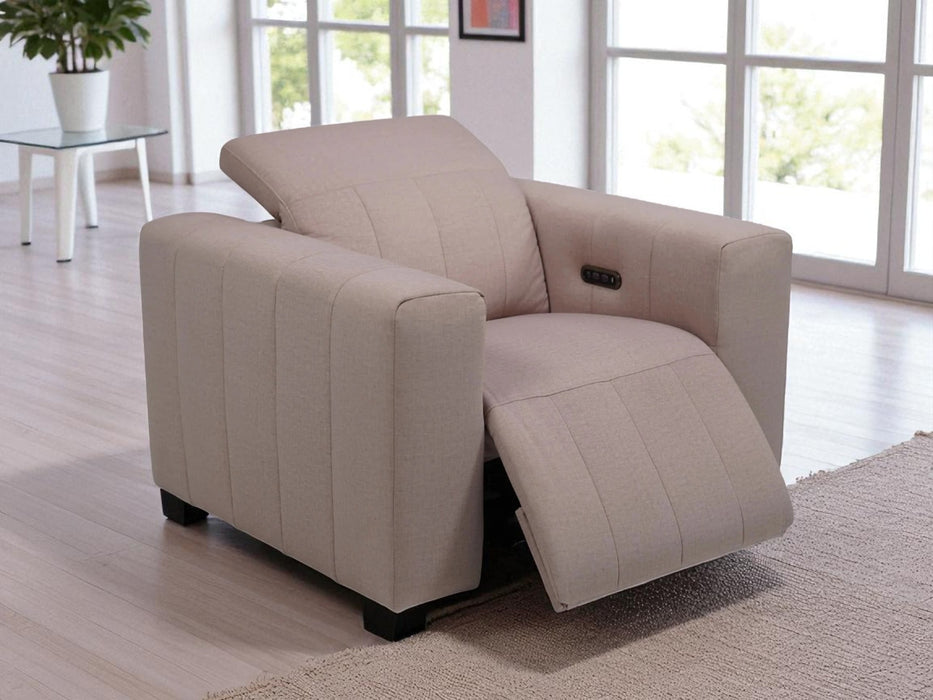 2+1 Electric Recliner Fabric Sofa Set | Pink Sofa with Adjustable Headrest & USB | Sample Sofa