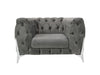 Sandringham Grey Velvet Armchair  Good Condition | Second Hand Sofas 18