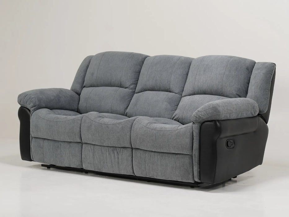 3 Seater Recliner Sofa In Denim Fabric | Fully Reclining Seat | Trento | Sample Sofas 46