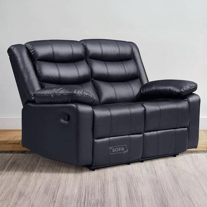 2 Seater Leather Recliner Sofa in Black | Roma | Sofa Sale
