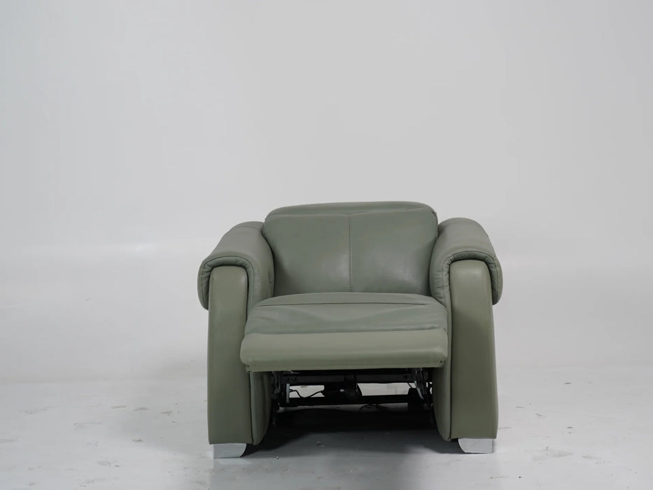 1 Seater Electric Recliner – Light Green with Adjustable Headrest & USB Ports - Turin - 10