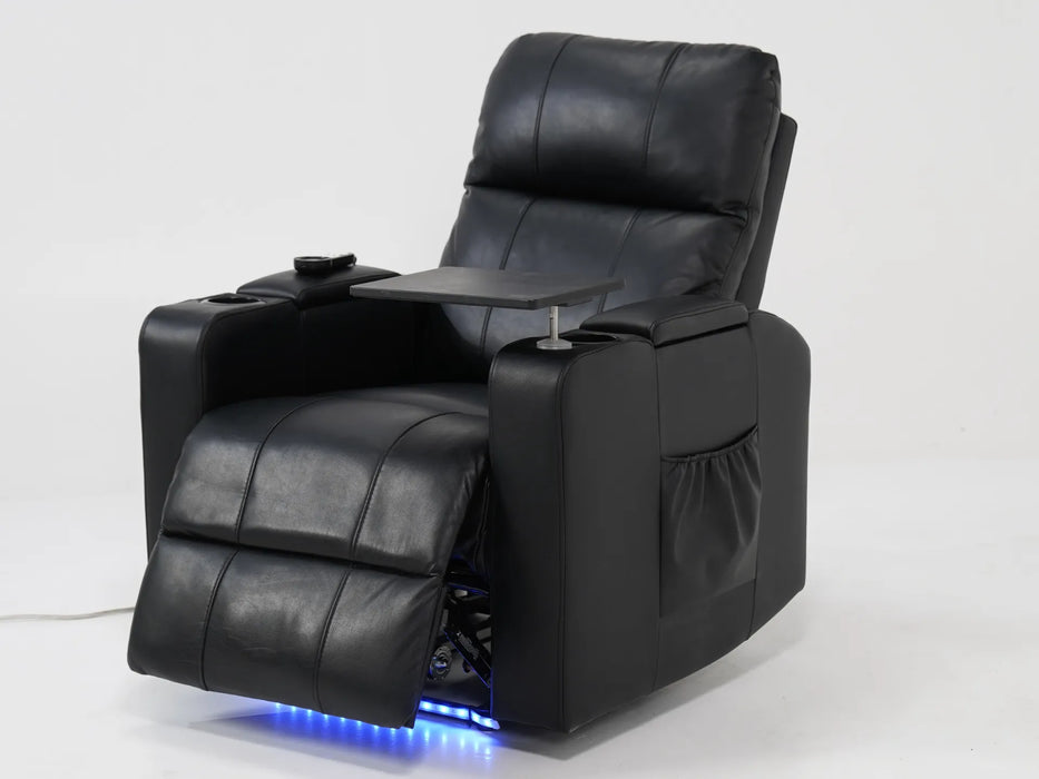 Electric Recliner Chair & Cinema Seat in Black Leather | Scuff On Back of The Backrest | Modena | Second Hand Sofas 53