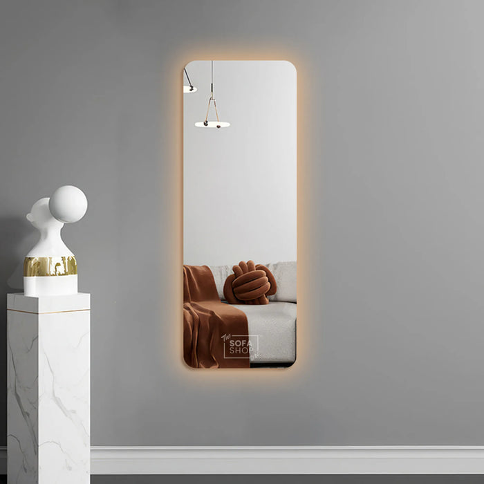 Frameless Rectangular Mirror with Adjustable Lighting - 70x180cm
