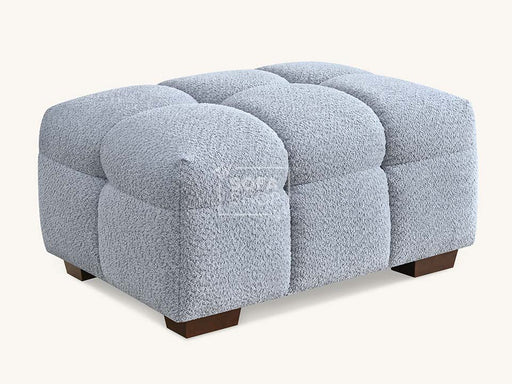 Light Grey Boucle Fabric Footstool - Tribeca