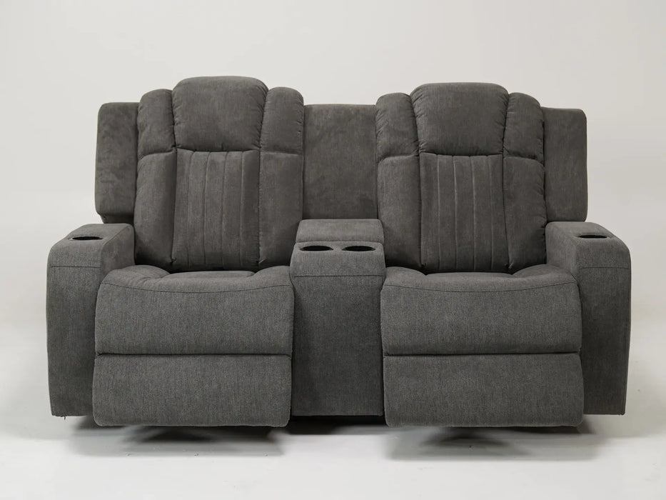 2 Seater Electric Reclining Sofa | Power Couch in Light Grey Fabric with Power Recliners, Cup Holders, USB & Storage | Capri | The Sofa Shop - 38