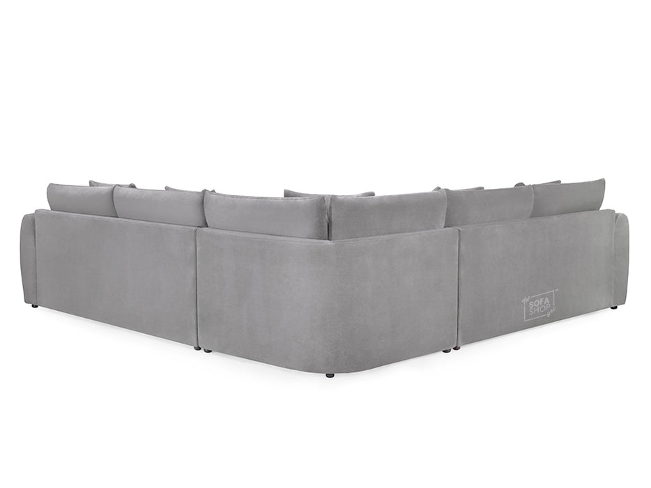 Large Corner Sofa in Grey Or Beige Fabric - Mirabel