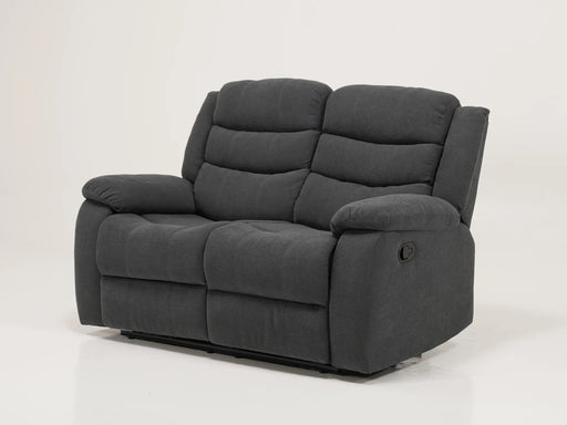 2 Seater Manual Recliner Sofa in Dark Grey Fabric with Manual Reclining Mechanism| Sortino | Second Hand Sofa 107