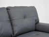 2 Seater Grey Leather Sofa – Timeless Elegance with Chrome Feet - Kansas - 20