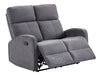 3+2 Recliner Sofa Set. 2 Piece Recliner Sofa Package Suite in Dark Grey Fabric with Drop-Down Table & Drink Holders - Parma