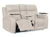 Electric Recliner Cinema Sofa Set 3 2 1 in Light Beige Leather with Cup Holders, Storage Boxes, and USB Ports - Venice Series Two