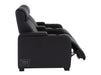 3 2 Electric Recliner Sofa Set in Black Real Leather 2 Piece Cinema Sofa with USB Ports, Chilled Cupholders & Storage Boxes - Rimini