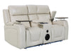 3 2 Smart Electric Recliner Cinema Sofa Set in Light Beige Leather with Cup Holders, Storage Boxes, and USB Ports - Venice Series Two