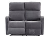 2 Seater Manual Recliner Fabric Sofa in Dark Grey -  Parma