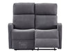 3 2 1 Recliner Sofa Set. 3 Piece Recliner Sofa Package Suite in Dark Grey Fabric with Drop-Down Table & Drinks Holder - Parma