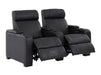 3 2 1 Seater Electric Recliner Sofa Set & Cinema Seats in Black Real Leather With Cup Holders, Storage Boxes, and USB Ports - Rimini