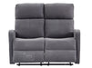 2 Seater Manual Recliner Fabric Sofa in Dark Grey -  Parma