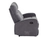 2 Seater Manual Recliner Fabric Sofa in Dark Grey -  Parma