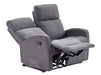 3+2 Recliner Sofa Set. 2 Piece Recliner Sofa Package Suite in Dark Grey Fabric with Drop-Down Table & Drink Holders - Parma