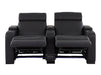 3 2 Electric Recliner Sofa Set in Black Real Leather 2 Piece Cinema Sofa with USB Ports, Chilled Cupholders & Storage Boxes - Rimini