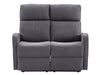 3+2 Recliner Sofa Set. 2 Piece Recliner Sofa Package Suite in Dark Grey Fabric with Drop-Down Table & Drink Holders - Parma