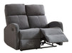 3+2 Recliner Sofa Set. 2 Piece Recliner Sofa Package Suite in Dark Grey Fabric with Drop-Down Table & Drink Holders - Parma - Sofa Sale