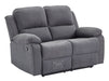 2 Seater Fabric Recliner Sofa in Dark Grey - Trento