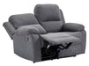 3 2 1 Recliner Sofa Set. 3 Piece Recliner Sofa Package Suite in Dark Grey Fabric with Drop-Down Table & Drinks Holder - Trento