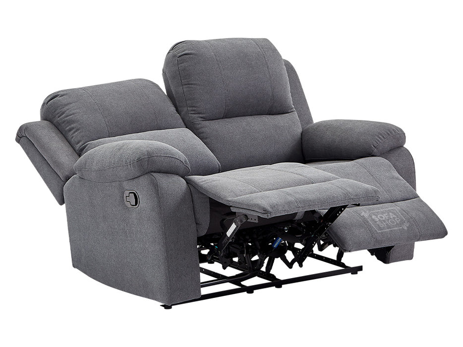 2 1 1 Recliner Sofa Set inc.Chairs in Dark Grey Fabric - 3 Piece Trento Sofa Set