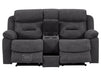 2 Seater Electric Recliner Sofa In Black Resilience Fabric With Power Headrest, Chilled Cup Holders & Storage Box - Florence