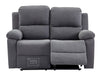 2 Seater Fabric Recliner Sofa in Dark Grey - Trento