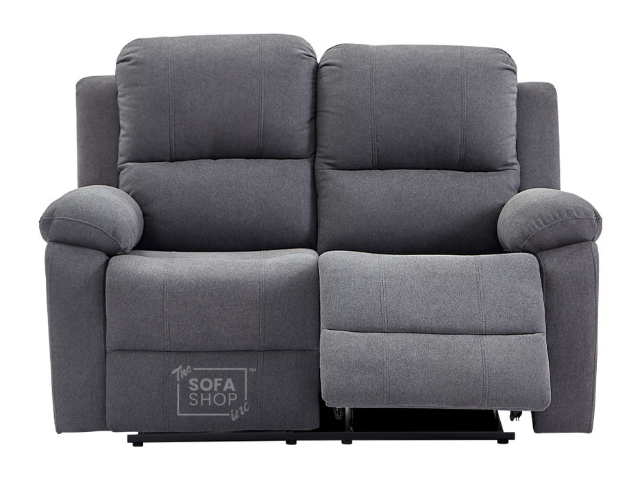 2+1 Recliner Sofa Set inc. Chair in Dark Grey Fabric - Trento