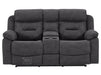 2 Seater Electric Recliner Sofa In Black Resilience Fabric With Power Headrest, Chilled Cup Holders & Storage Box - Florence