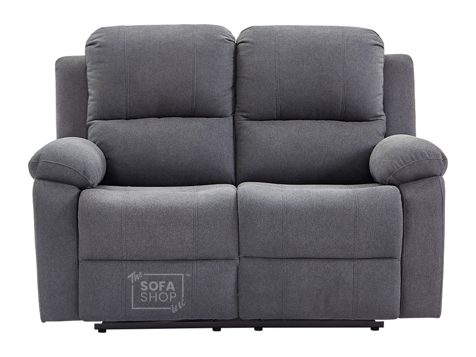 2+1 Recliner Sofa Set inc. Chair in Dark Grey Fabric - Trento