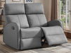 2 Seater Leather Recliner Sofa in Grey - Parma