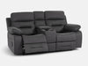 2 Seater Fabric Electric Recliner Cinema Sofa in Grey Fabric with Console, Power Headrest, Power Recliner, Bluetooth, Socket Set, Storage Drawer, USB & Wireless Charging | Sicily | The Sofa Shop