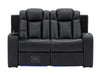 2+1 Electric Recliner Cinema Sofa Set in Black Real Leather with USB Ports, Cup Holders, Storage Boxes & Wireless Charger  - Capri