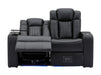 2 Seater Electric Recliner Smart Cinema Sofa in Black Real Leather with Power, Massage, Console, and Adjustable Headrest- Capri