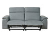 3 Seater Grey Leather Electric Recliner Sofa with Adjustable Headrest & USB Ports - Solero