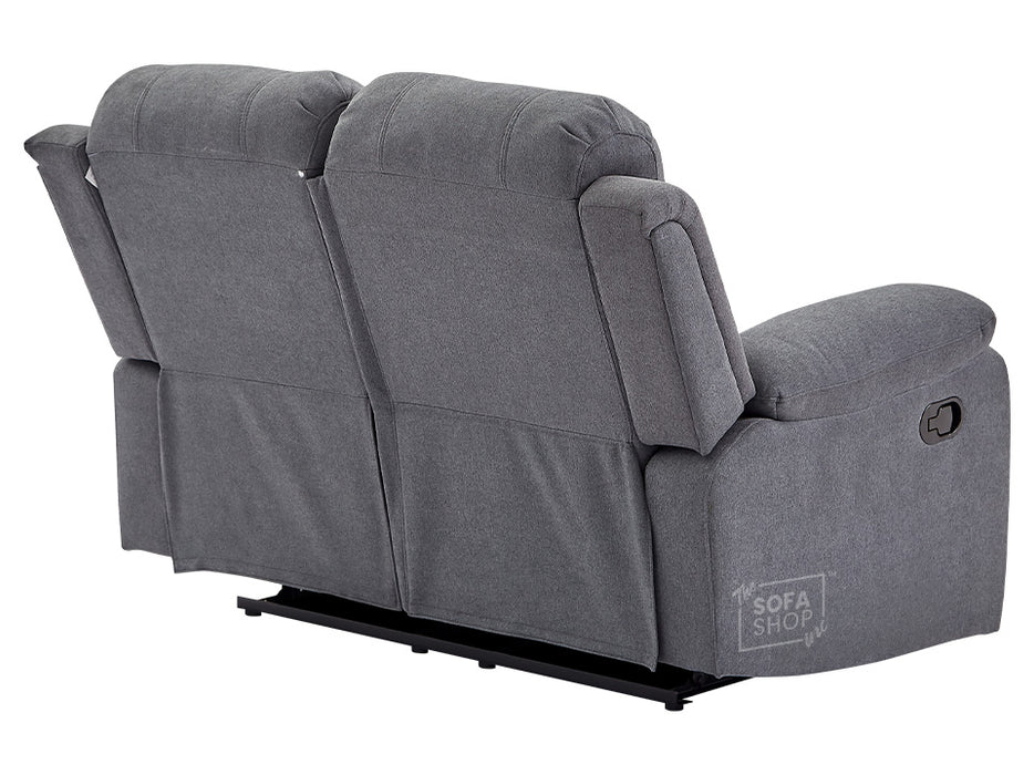 2 Seater Fabric Recliner Sofa in Dark Grey - Trento