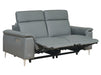 3 Seater Grey Leather Electric Recliner Sofa with Adjustable Headrest & USB Ports - Solero