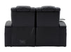 Electric Recliner Cinema Sofa Set 3 2 1 in Black Real Leather with Cup Holders, Storage Boxes, and USB Ports - Capri