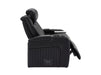 2+1 Electric Recliner Cinema Sofa Set in Black Real Leather with USB Ports, Cup Holders, Storage Boxes & Wireless Charger  - Capri