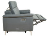 3 Seater Grey Leather Electric Recliner Sofa with Adjustable Headrest & USB Ports - Solero