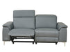 3 Seater Grey Leather Electric Recliner Sofa with Adjustable Headrest & USB Ports - Solero