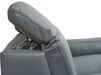 3 Seater Grey Leather Electric Recliner Sofa with Adjustable Headrest & USB Ports - Solero