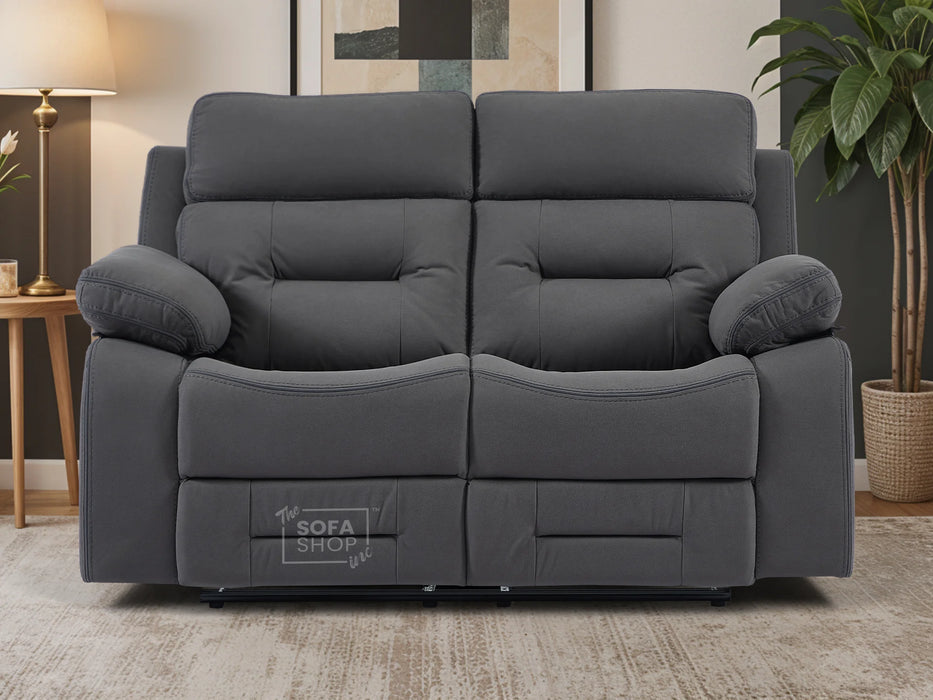2 Seater Electric Recliner Fabric Sofa | Grey Recliner With USB Ports | Sicily | Sofa Sale | The Sofa Shop
