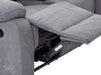 3 Seater Recliner Sofa in Dark Grey Fabric with Drop-Down Table & Cup Holders - Trento