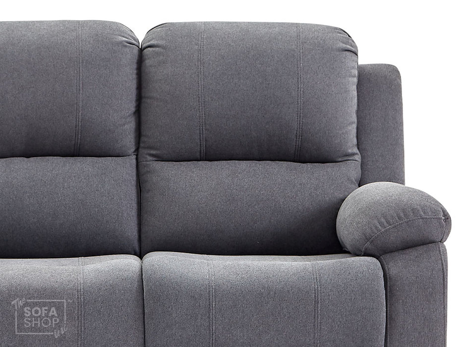 2 1 1 Recliner Sofa Set inc.Chairs in Dark Grey Fabric - 3 Piece Trento Sofa Set