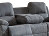 3 Seater Recliner Sofa in Dark Grey Fabric with Drop-Down Table & Cup Holders - Trento